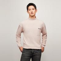 TOMMY HILFIGER 男休闲简约字母刺绣纯色半高领打底衫长袖T恤