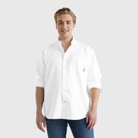 限尺码：TOMMY HILFIGER 男牛津纺商务休闲尖角扣贴袋长袖衬衫外套