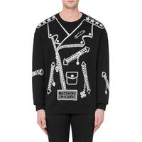 MOSCHINO 男士 BIKER DETAILS拉链印花卫衣