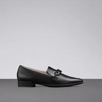 ecco 穆勒鞋女 夏季尖头单鞋浅口粗跟软底皮鞋 型塑214243 黑色21424301001（羊皮） 39