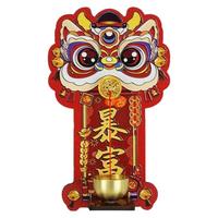 醒狮门铃新年装饰挂件氛围布置2026马年过年味磁吸冰箱贴挂门铃铛