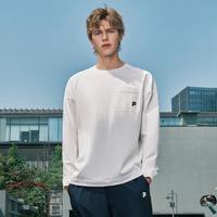 FILA FUSION系列运动T恤男女同款时尚宽松针织长袖衫