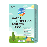 九行（JIUHANG）户外净水片应急净化水质消毒杀菌探险求生饮水净化泡腾片战备物资 25片/盒【独立包装 2年保质期】