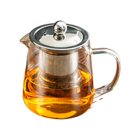 天喜(TIANXI)茶杯玻璃家用喝茶杯高档个人专用茶壶功夫茶具套装茶水分离泡茶壶 四方茶壶350ml-304茶漏