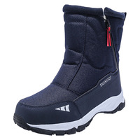 冬琪加绒雪地靴保暖防滑棉靴子中筒男鞋女鞋款雪地鞋轻便冬季 168*兰色 39