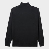 才子（TRIES）男士高端蚕丝羊毛混纺高领衫秋冬保暖商务休闲百搭修身打底毛衣 黑色 4XL 56 (190/104A)