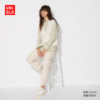 优衣库 女装全棉舒适九分裤/休闲百搭宽松478846 473800 470168 470168/30浅米色