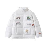 SPRAYGROUND摇钱树联名鲨鱼嘴羽绒服明星同款立领90白鸭绒保暖PVC羽绒外套 白色 XL