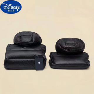 迪士尼（Disney）冬季新款儿童免洗黑金羽绒棉服男女童连帽外套中大童白绒短款上衣 黑色  升级加厚款 1