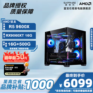 蓝宝石 R5 9600X RX9060XT 16GB内存 台式组装电脑
