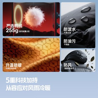 骆驼羽绒服女2024秋冬休闲加厚面包服连帽拼色保暖外套装 XL