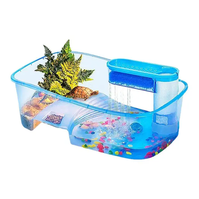 爬将军 乌龟缸带晒台养饲养缸专用鱼缸巴西龟养龟箱屋别墅客厅小家用房子