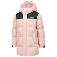 Skechers斯凯奇儿童中长款羽绒外套冬季男女童梭织保暖连帽羽绒服L425K072