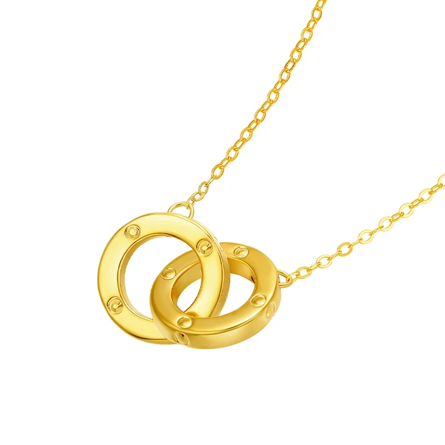 CHOW TAI SENG 周大生 K0PC0250 环环相扣18K黄金项链 40cm