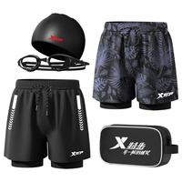 XTEP 特步 TEP 特步 泳裤男士防尴尬游泳裤泳帽泳镜三件全套装备泡温泉泳衣男