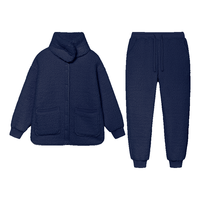 京东京造 WARM-TECH热感系列 男士家居服套装 藏蓝 XXL