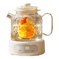 GLASSLOCK盖朗全玻璃养生烧水壶全自动恒温煮茶壶保温一体办公室家用迷你小型一人用煮水壶炖煮一体花茶壶 送玻璃茶漏+炖盅- 1.2L 