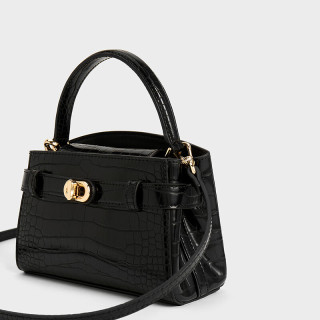 CHARLES & KEITH 【Kelly平替】鳄鱼纹凯莉包手提斜挎包 CK2-50270880-1