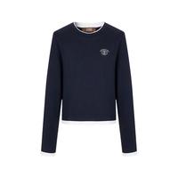 CAVALLI CLASS 【100%棉 刺绣字母】秋装时尚撞色简约百搭女式长袖T恤