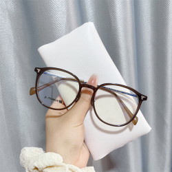 Erilles 复古钛架防蓝光眼镜女冷茶色+ 161升级防蓝光镜片