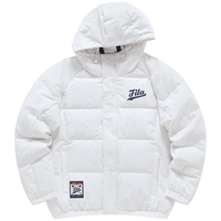 FILA FUSION斐乐潮牌羽绒服男冬季印花休闲宽松连帽外套