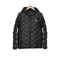 安德玛（Under Armour）新款连帽修身轻薄羽绒服防风秋冬短款90鸭绒运动休闲保暖外套 黑色 1