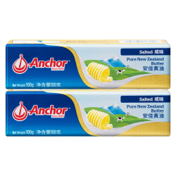 安佳 新西兰进口 动物黄油咸味有盐100g*2 烘焙原料西餐煎牛排