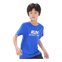 361°童装男女童短袖针织衫夏季速干儿童T恤中大童冰爽上衣 波士蓝1201-男童 150cm