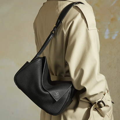 宫选 王楚然同款 元宝包手提包真皮牛皮斜挎包