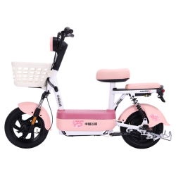 飞鸽 电动自行车 E75Plus新国标电动车2026长续航73KM铅酸电池48V21A用电瓶车可上牌樱花粉