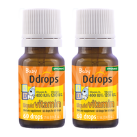 Ddrops 滴卓思 出生-1岁 婴儿维生素D3 ad滴剂 1.7ml*2瓶