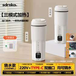SDRNKA 日本便携式烧水杯电热水杯车载烧水杯USB加热保温杯type-c加热插电烧水保温一体出差旅行烧水壶