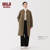 無印良品 MUJI 女式 蓬松棉服绗缝大衣 外套女款女装棉衣25年冬季 BD10MA5A 深米色 S (155/80A)