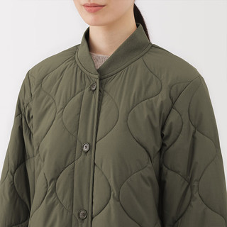 無印良品 MUJI女式 蓬松棉服绗缝大衣 外套女款女装棉衣25年冬季 BD10MA5A 卡其绿 M (160/84A)