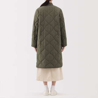 無印良品 MUJI女式 蓬松棉服绗缝大衣 外套女款女装棉衣25年冬季 BD10MA5A 卡其绿 M (160/84A)