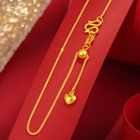 汉秀 黄金素链  5G抽拉肖邦项链 50CM 金重约4.31克