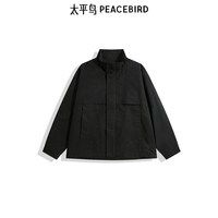 太平鸟男装 字母刺绣工装立领休闲夹克 B2BCE3Z10