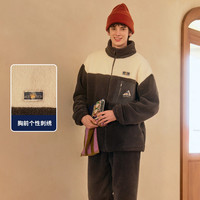 Teenie Weenie小熊羊羔绒睡衣女款2025秋冬加绒加厚家居服 碳灰 【雪国山峦小熊-男】 M