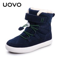 优沃 儿童雪地靴2025新款冬季男童靴子保暖加绒女童短靴中大童童鞋