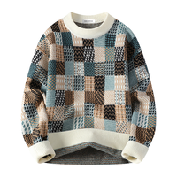 马克华菲（MARK FAIRWHALE）毛衣男士冬季厚款保暖针织衫男潮牌外套男毛线衣 米白色