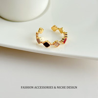 洛梵欣饰 LOVANXIN 洛梵欣饰 红色滴釉四叶花戒指