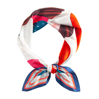 上海故事真丝喷绘小方巾100桑蚕丝55cm女士丝巾夏季小领巾卡通 圣诞 奇幻少女 蓝色 55*55cm