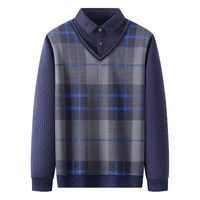 红蜻蜓 男士假两件毛衣加绒加厚冬季