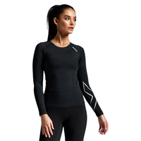 2XU CORE女子梯度压缩衣长袖速干透气 跑步健身综合训练运动上衣