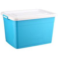 巧能 轻收系列 带滑轮收纳箱 100L 绿色笑脸