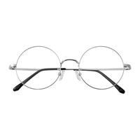 潮库 86019 银色合金眼镜框+1.74折射率 防蓝光镜片