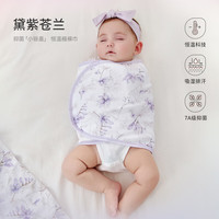 ibaby/英伦宝贝双层针织低敏恒温襁褓巾婴儿防惊跳【25年】 防惊跳襁褓巾-黛紫苍兰 30×74cm