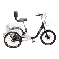 永久脚蹬中老年人休闲三轮自行车轻便脚踏变速铝合金成人代步车 消光