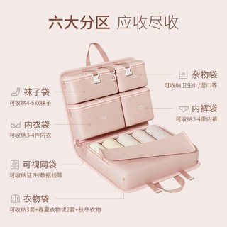 七合一旅行收纳袋便携式整理包衣物内衣裤袋出差行李必备 2.0升级压缩款✅粉色+灰色【2个混色装】【可压缩/挂靠行李箱】