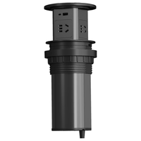 国际电工升降插座嵌入式桌面防水插座无线充电隐形插排会议室电动岛台插座 一位四面五孔-